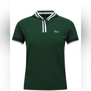 Vice Women's  Hoodie Short Sleeve Sweater - Green. SZ. L